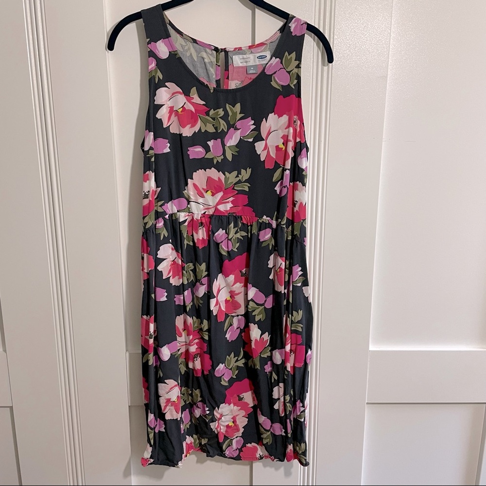 Old Navy | Maternity Sleeveless Knee Length Floral Dress Size Med EUC